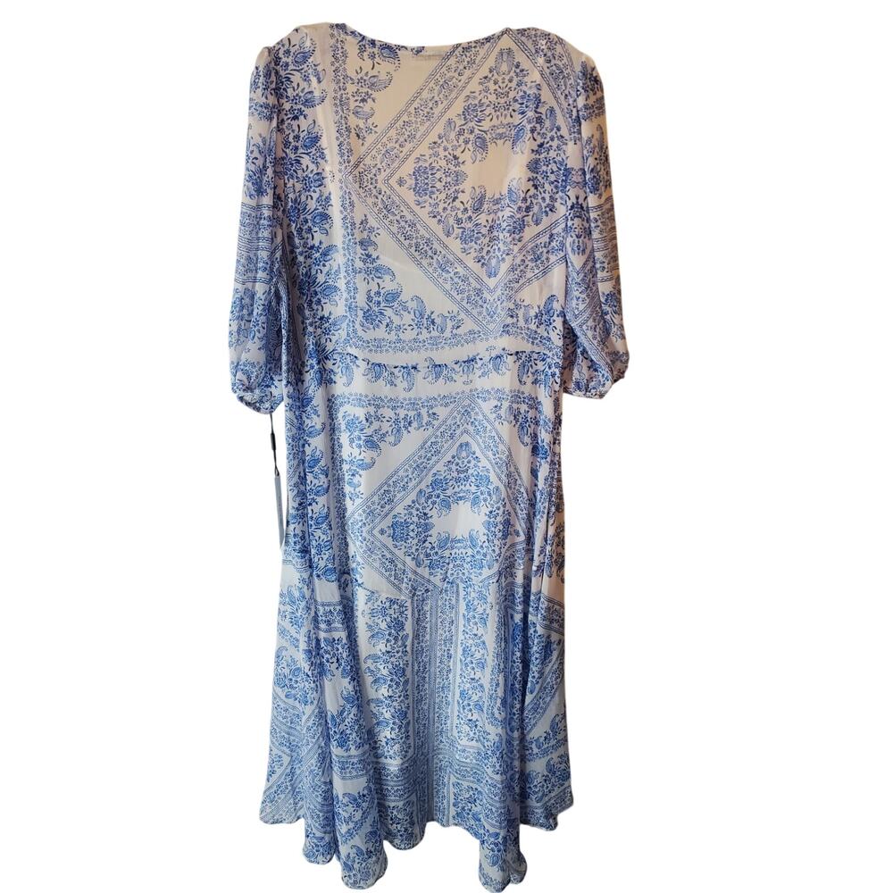 Calvin Klein Blue/White Cami Dress with Topper, NWT, Size 14 - Picture 3 of 6